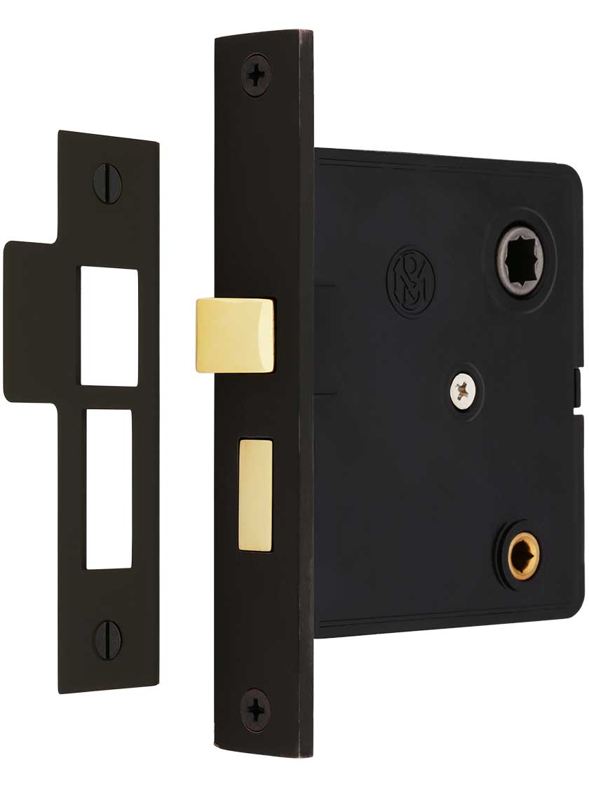 Reproduction Privacy Mortise Lock with Thumbturn 2 1/2" Backset